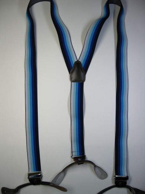 NAVY BLUE, SKY BLUE, POWDER BLUE, AND IVORY COLOR  Button On. 2"x 48" "Y"  Style  Leather Ends. Entirely Stretchable Hand Washable and Hang to Dry Cotton/Polyester Material.              YB-PA130N48NAOM